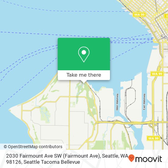 Mapa de 2030 Fairmount Ave SW (Fairmount Ave), Seattle, WA 98126