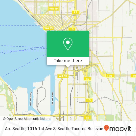Mapa de Arc Seattle, 1016 1st Ave S