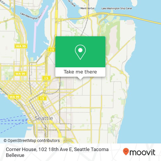 Mapa de Corner House, 102 18th Ave E