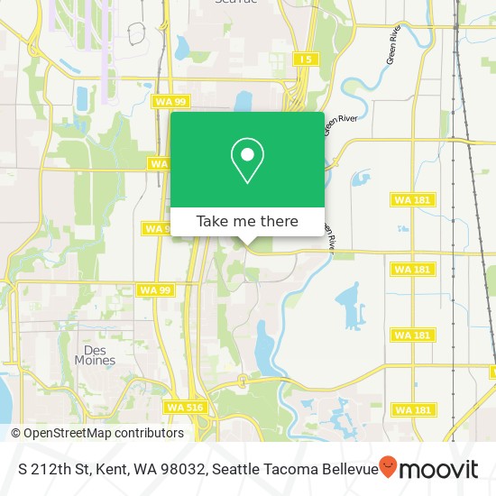 S 212th St, Kent, WA 98032 map