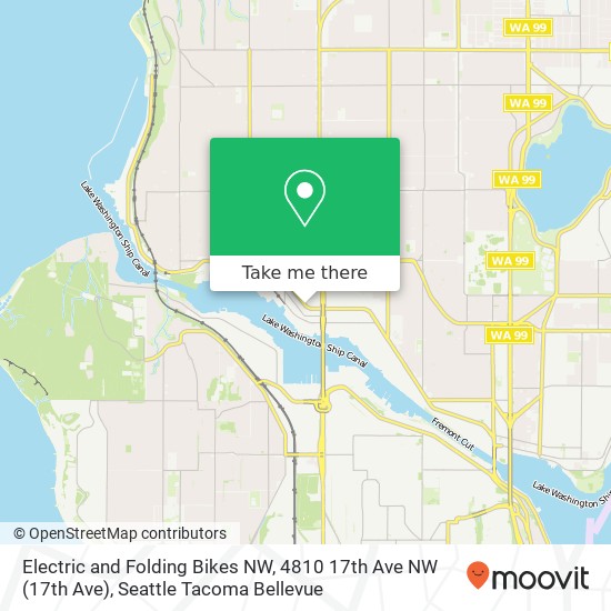 Electric and Folding Bikes NW, 4810 17th Ave NW map