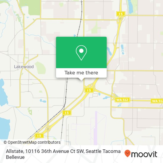 Mapa de Allstate, 10116 36th Avenue Ct SW