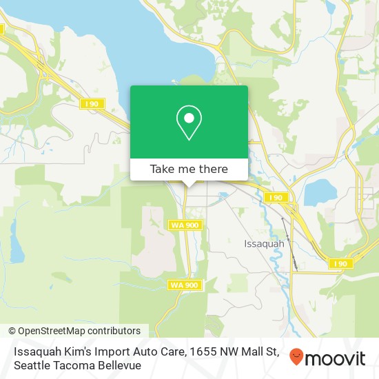 Mapa de Issaquah Kim's Import Auto Care, 1655 NW Mall St