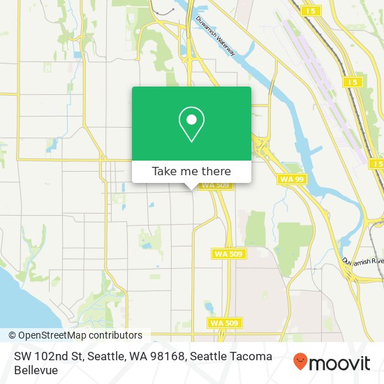 Mapa de SW 102nd St, Seattle, WA 98168
