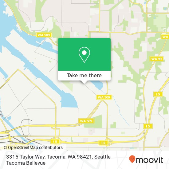 Mapa de 3315 Taylor Way, Tacoma, WA 98421