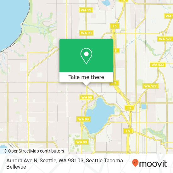 Mapa de Aurora Ave N, Seattle, WA 98103