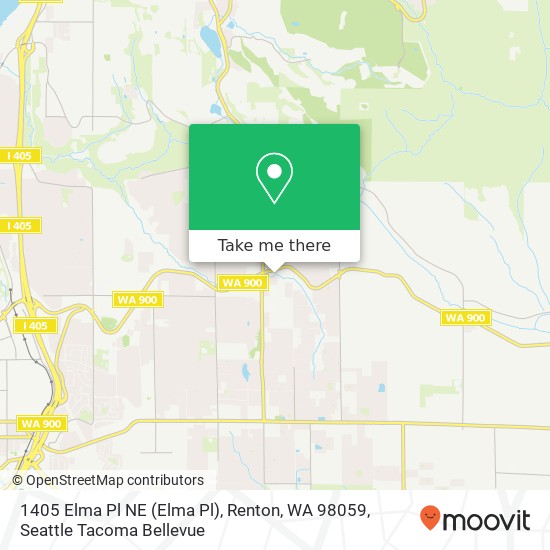 Mapa de 1405 Elma Pl NE (Elma Pl), Renton, WA 98059