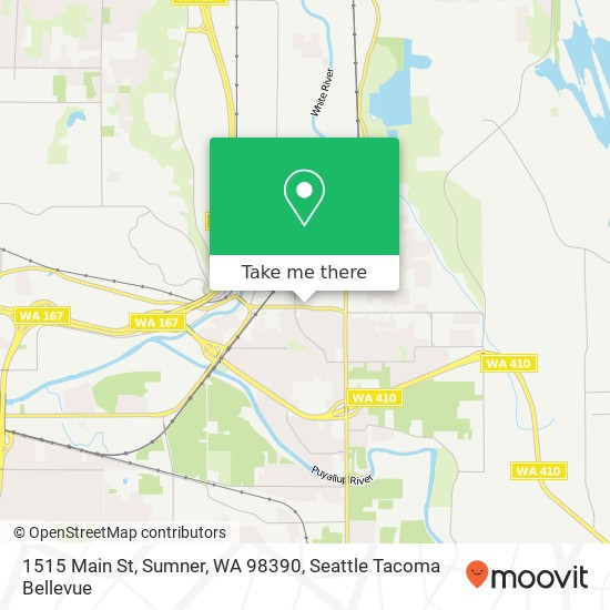 Mapa de 1515 Main St, Sumner, WA 98390