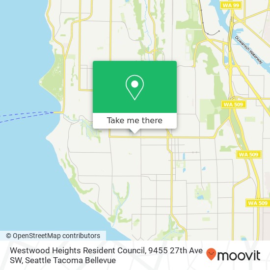 Mapa de Westwood Heights Resident Council, 9455 27th Ave SW