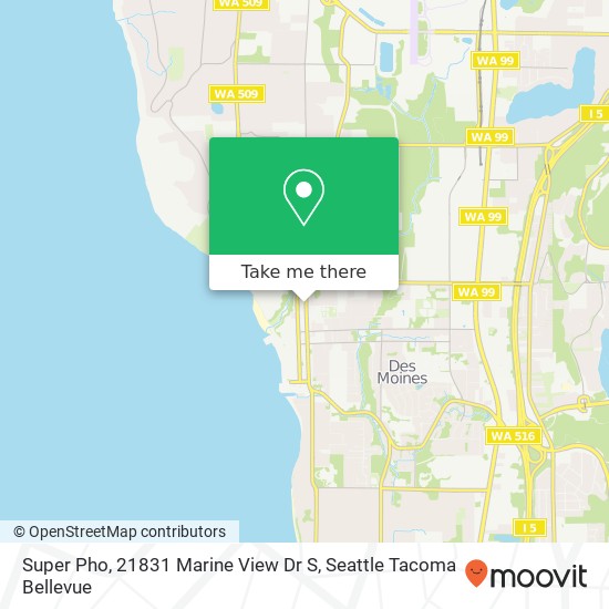 Super Pho, 21831 Marine View Dr S map