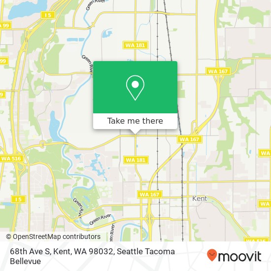 Mapa de 68th Ave S, Kent, WA 98032