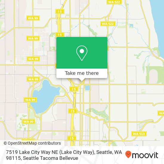 Mapa de 7519 Lake City Way NE (Lake City Way), Seattle, WA 98115