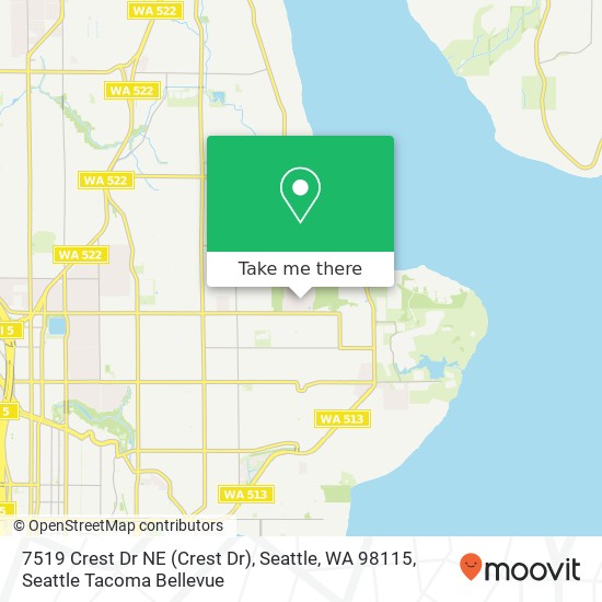 Mapa de 7519 Crest Dr NE (Crest Dr), Seattle, WA 98115