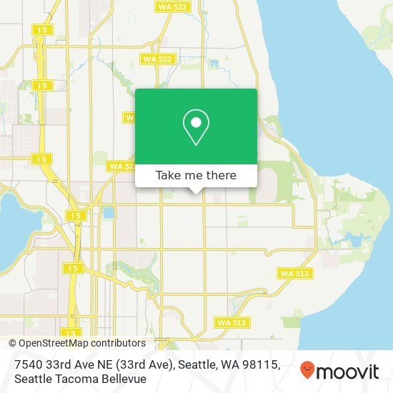 Mapa de 7540 33rd Ave NE (33rd Ave), Seattle, WA 98115