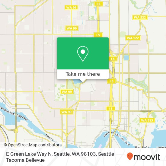 Mapa de E Green Lake Way N, Seattle, WA 98103