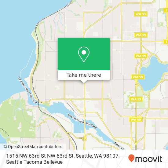 Mapa de 1515,NW 63rd St NW 63rd St, Seattle, WA 98107