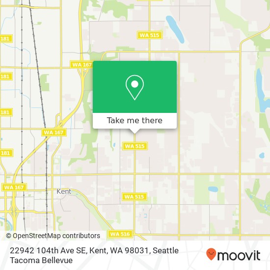 Mapa de 22942 104th Ave SE, Kent, WA 98031