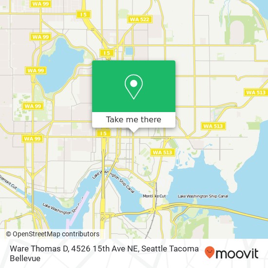 Ware Thomas D, 4526 15th Ave NE map