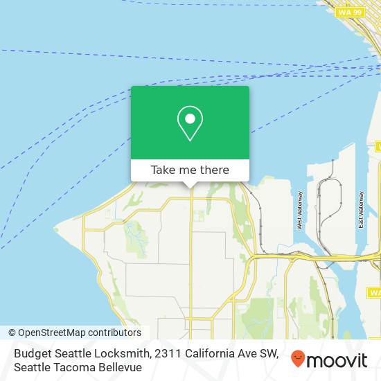 Mapa de Budget Seattle Locksmith, 2311 California Ave SW