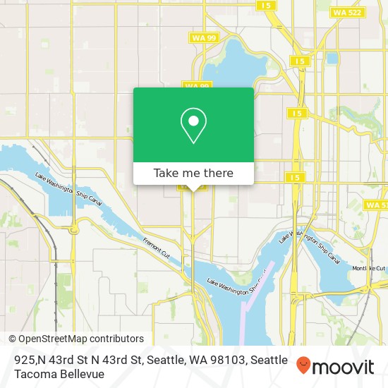 Mapa de 925,N 43rd St N 43rd St, Seattle, WA 98103