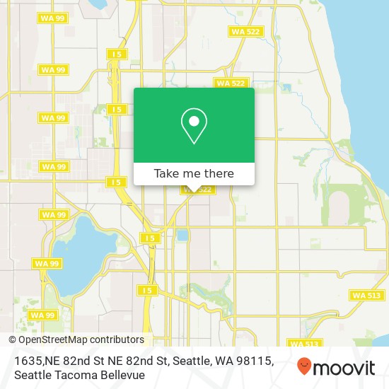 Mapa de 1635,NE 82nd St NE 82nd St, Seattle, WA 98115