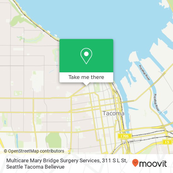 Mapa de Multicare Mary Bridge Surgery Services, 311 S L St