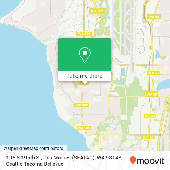 Mapa de 196 S 196th St, Des Moines (SEATAC), WA 98148