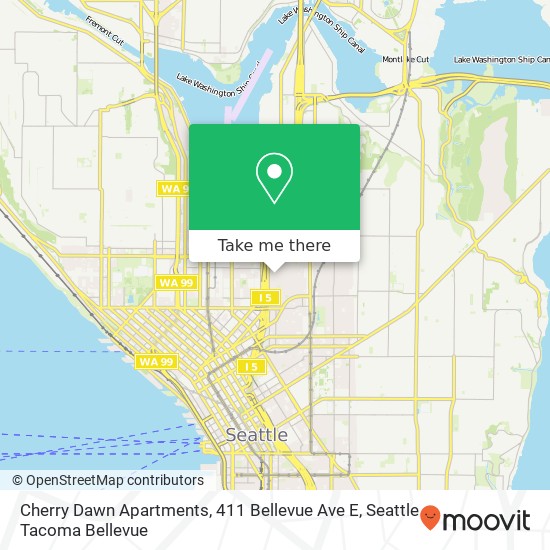 Mapa de Cherry Dawn Apartments, 411 Bellevue Ave E