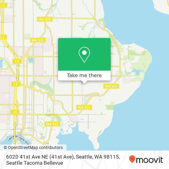 Mapa de 6020 41st Ave NE (41st Ave), Seattle, WA 98115