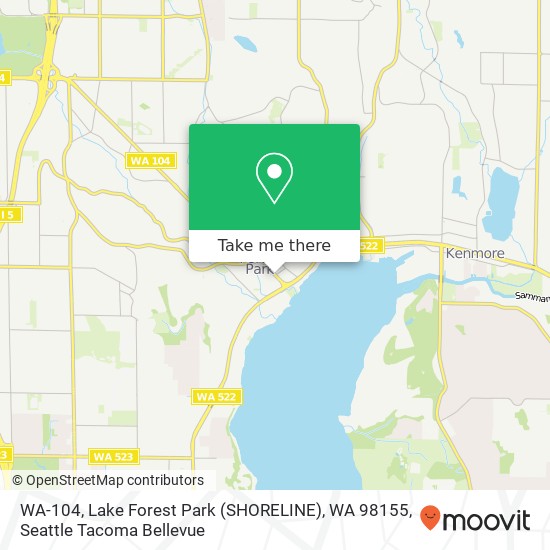 WA-104, Lake Forest Park (SHORELINE), WA 98155 map