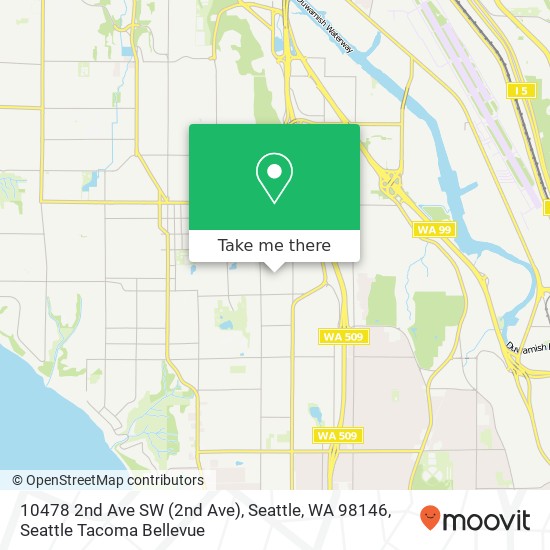 Mapa de 10478 2nd Ave SW (2nd Ave), Seattle, WA 98146