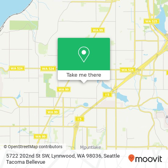 Mapa de 5722 202nd St SW, Lynnwood, WA 98036