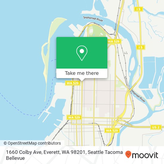 Mapa de 1660 Colby Ave, Everett, WA 98201