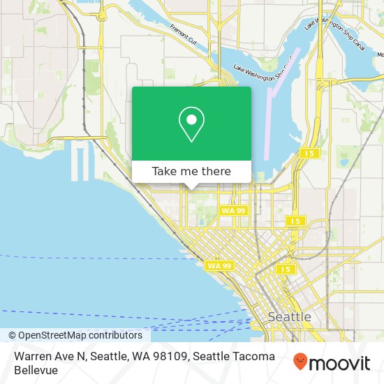 Mapa de Warren Ave N, Seattle, WA 98109