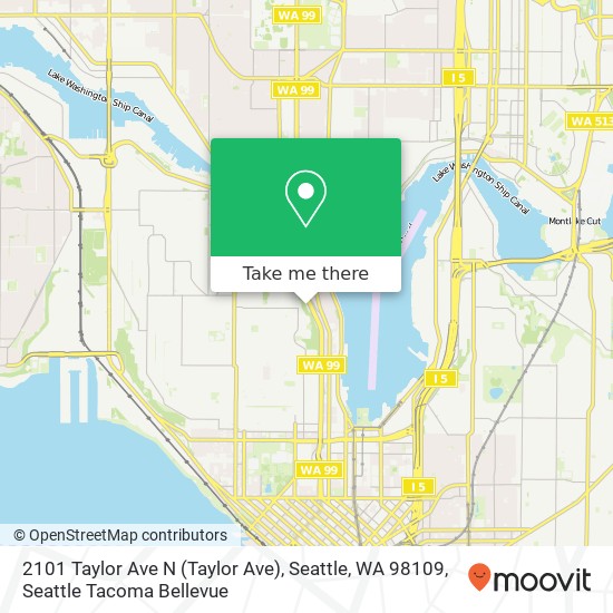 Mapa de 2101 Taylor Ave N (Taylor Ave), Seattle, WA 98109