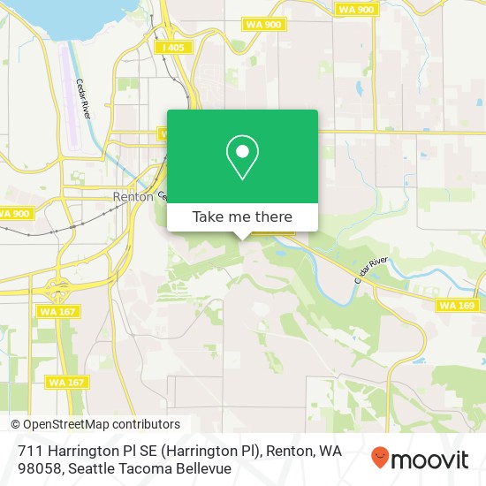 Mapa de 711 Harrington Pl SE (Harrington Pl), Renton, WA 98058