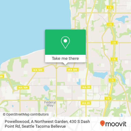 Mapa de Powellswood, A Northwest Garden, 430 S Dash Point Rd