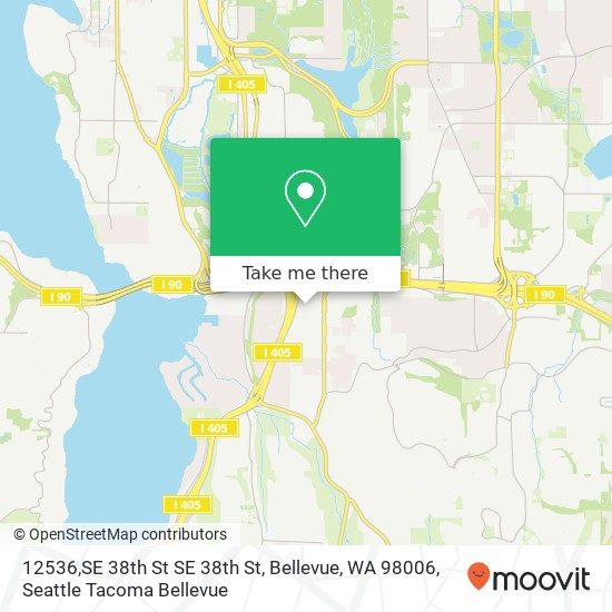 Mapa de 12536,SE 38th St SE 38th St, Bellevue, WA 98006