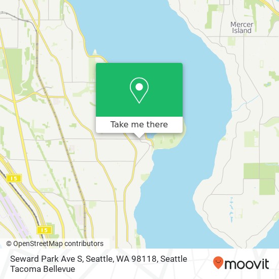 Mapa de Seward Park Ave S, Seattle, WA 98118