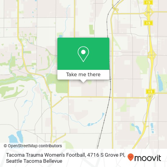 Mapa de Tacoma Trauma Women's Football, 4716 S Grove Pl