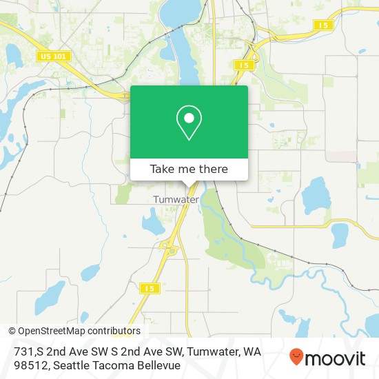 Mapa de 731,S 2nd Ave SW S 2nd Ave SW, Tumwater, WA 98512
