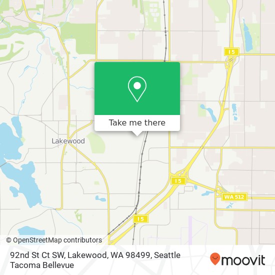 Mapa de 92nd St Ct SW, Lakewood, WA 98499