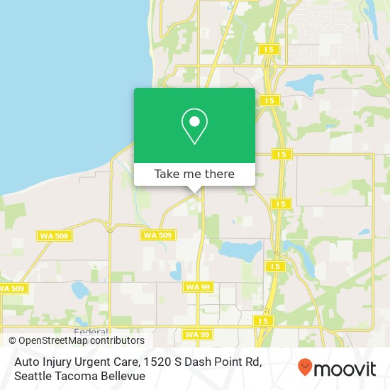 Auto Injury Urgent Care, 1520 S Dash Point Rd map