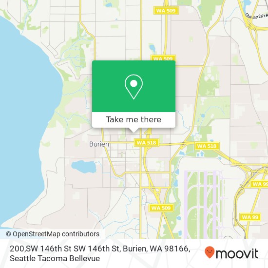 Mapa de 200,SW 146th St SW 146th St, Burien, WA 98166