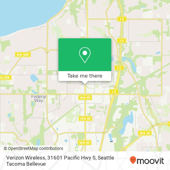 Verizon Wireless, 31601 Pacific Hwy S map