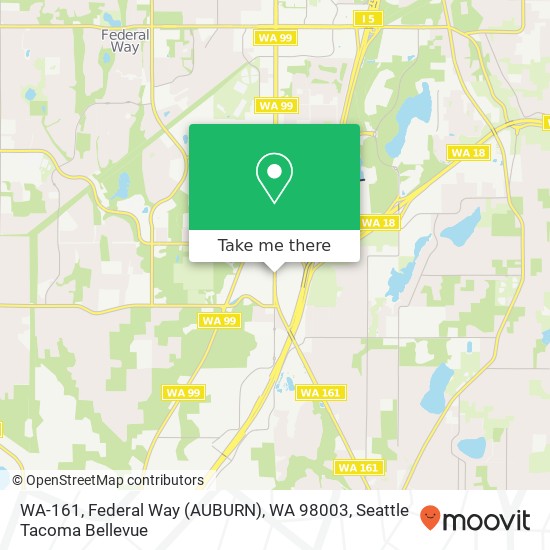 Mapa de WA-161, Federal Way (AUBURN), WA 98003