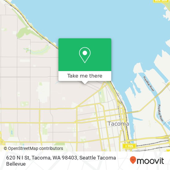 Mapa de 620 N I St, Tacoma, WA 98403