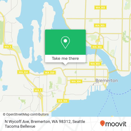 Mapa de N Wycoff Ave, Bremerton, WA 98312