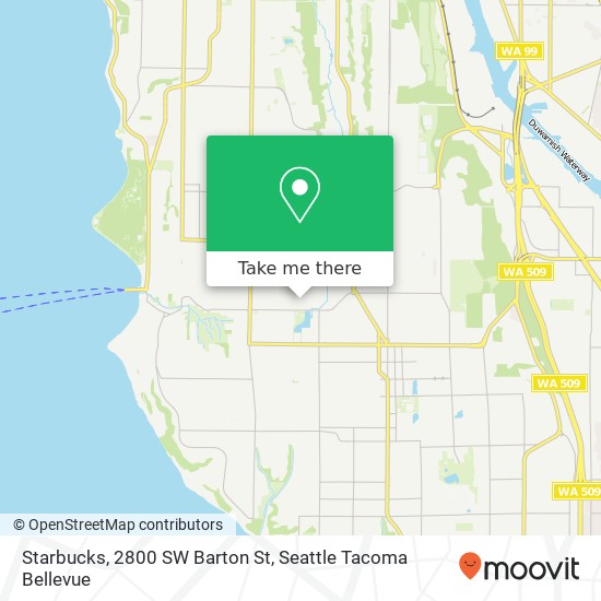 Mapa de Starbucks, 2800 SW Barton St