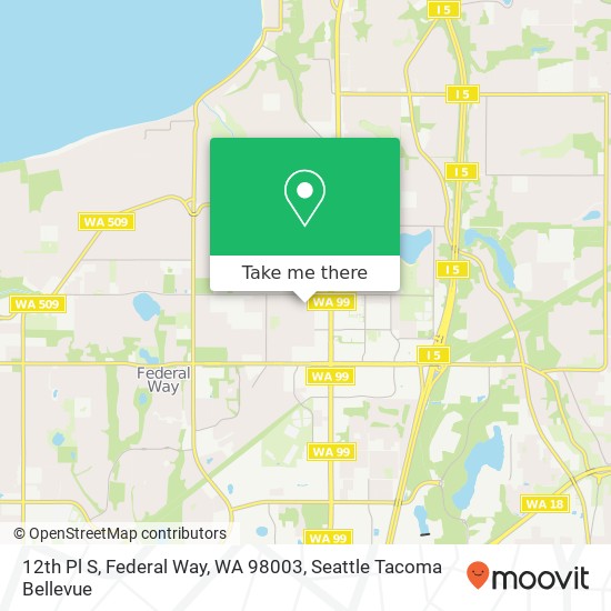 Mapa de 12th Pl S, Federal Way, WA 98003